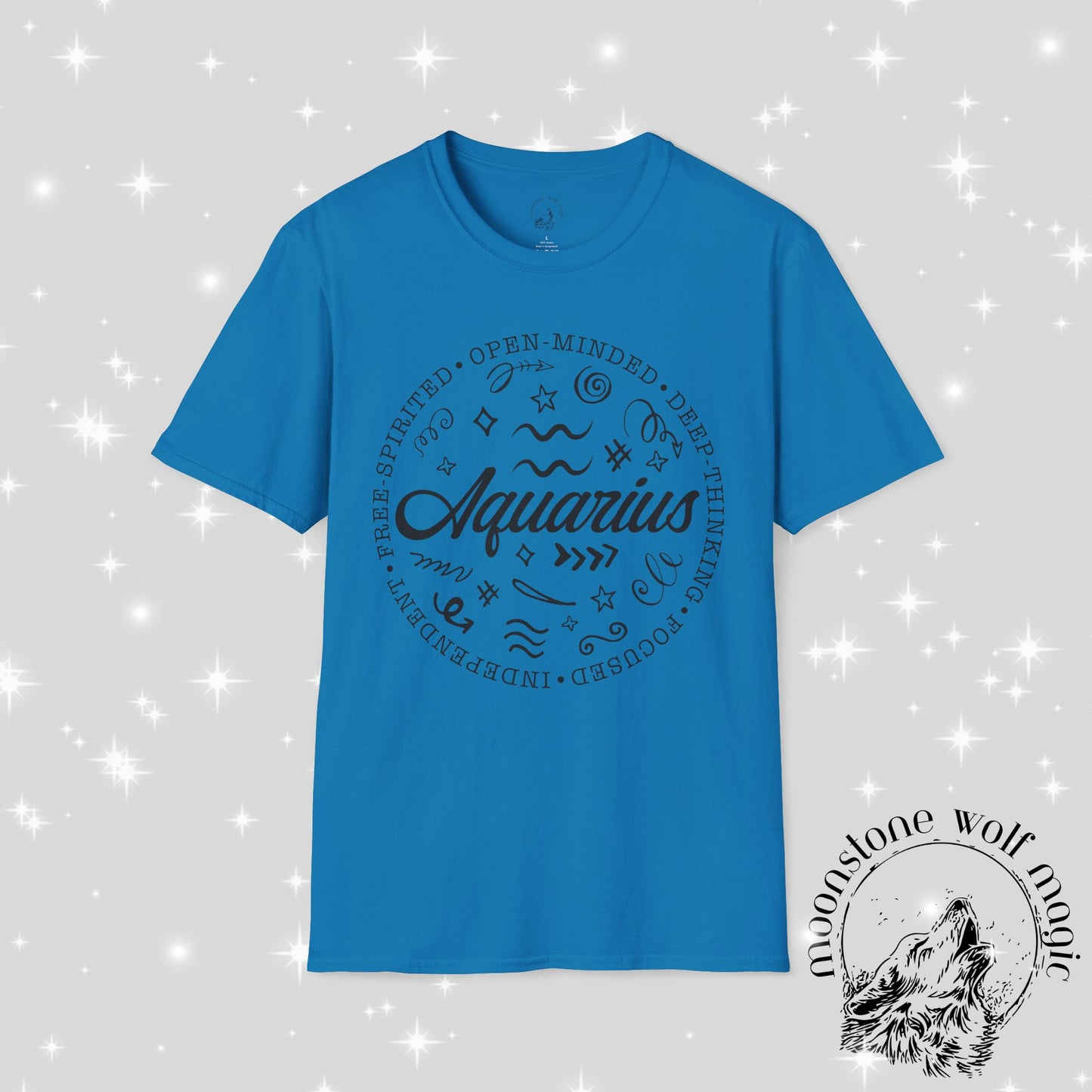Aquarius Zodiac Unisex Softstyle T-Shirt - Open-Minded and Free-Spirited Design