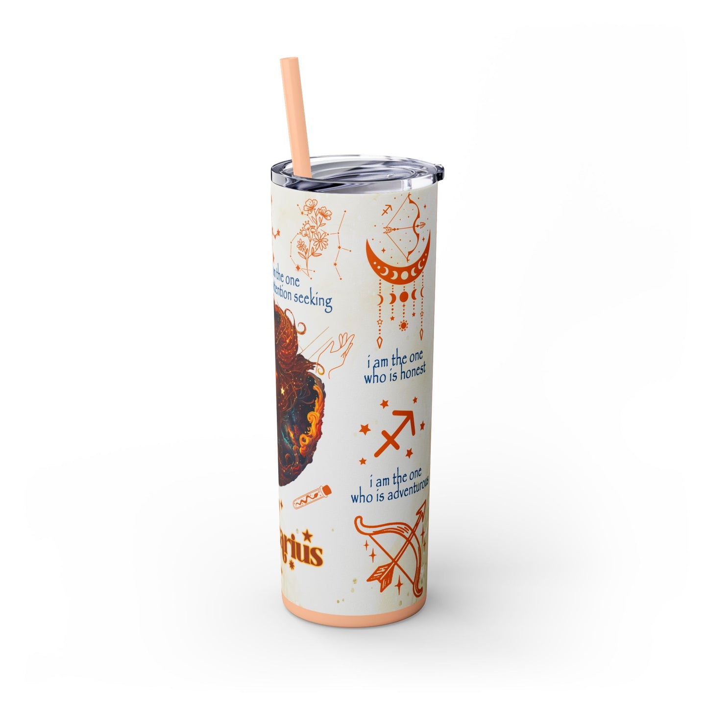 Sagittarius Skinny Tumbler with Straw, 20oz