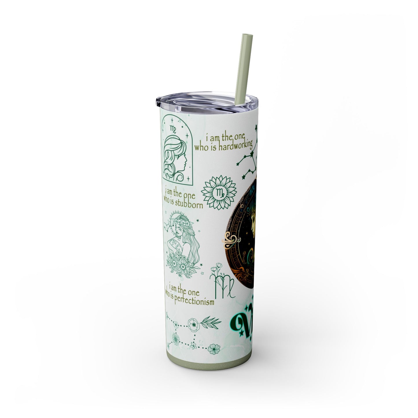 Virgo Skinny Tumbler with Straw, 20oz