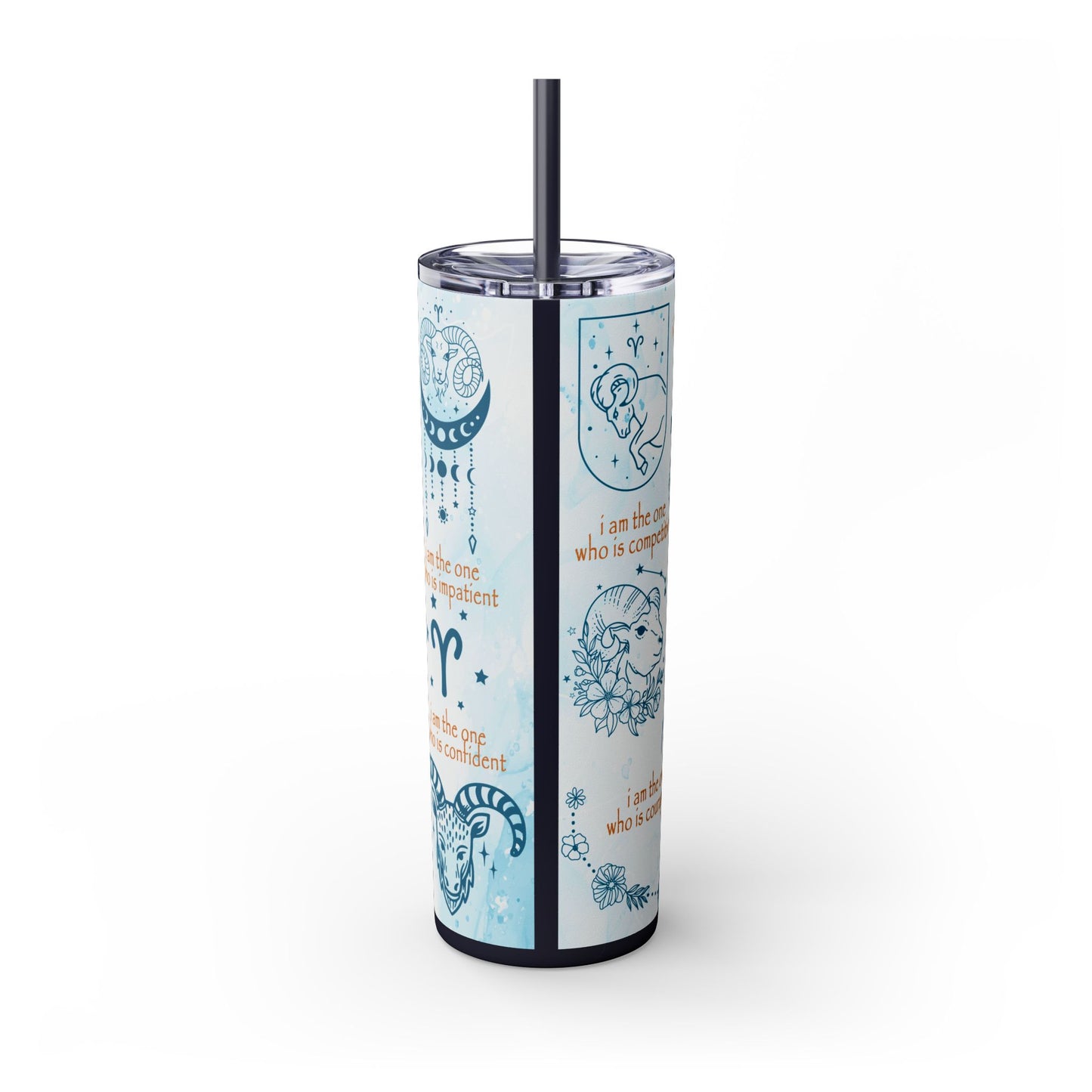 Aries Skinny Tumbler with Straw, 20oz