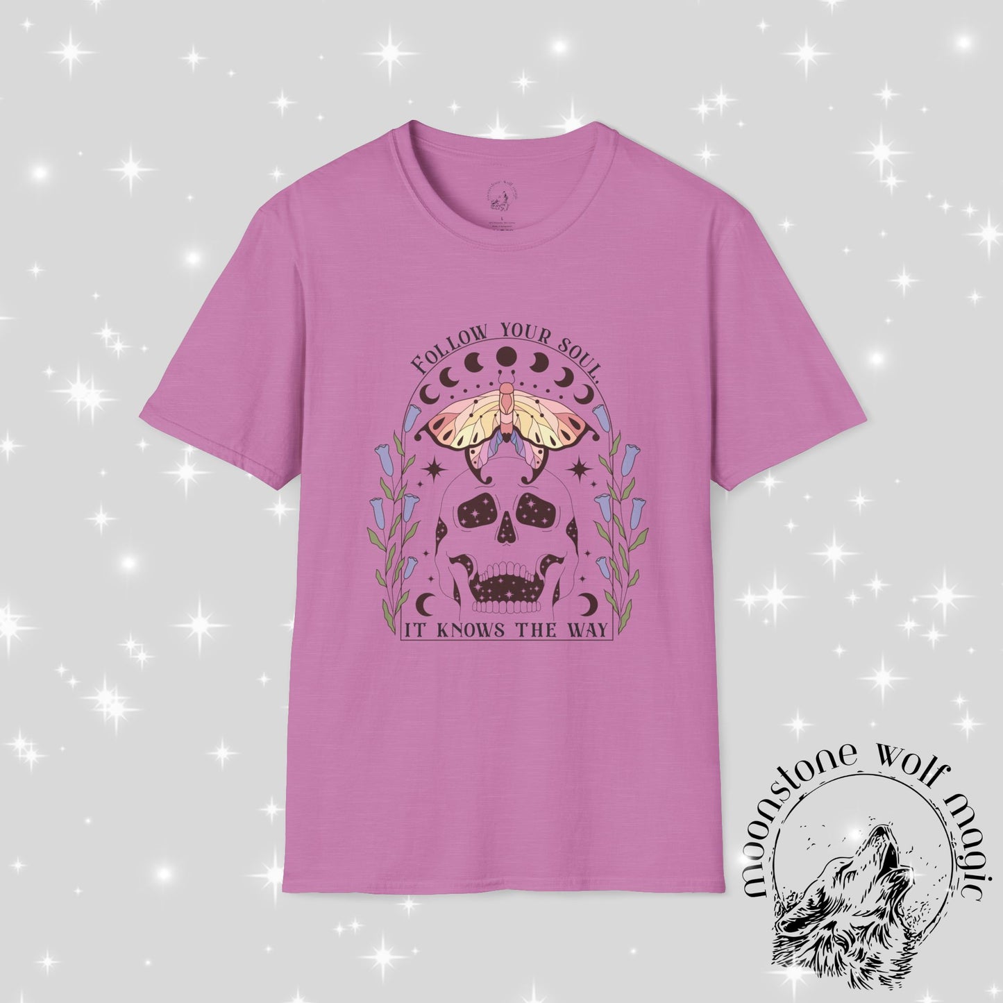Follow Your Soul Unisex Softstyle T-Shirt - Spiritual Skull Design