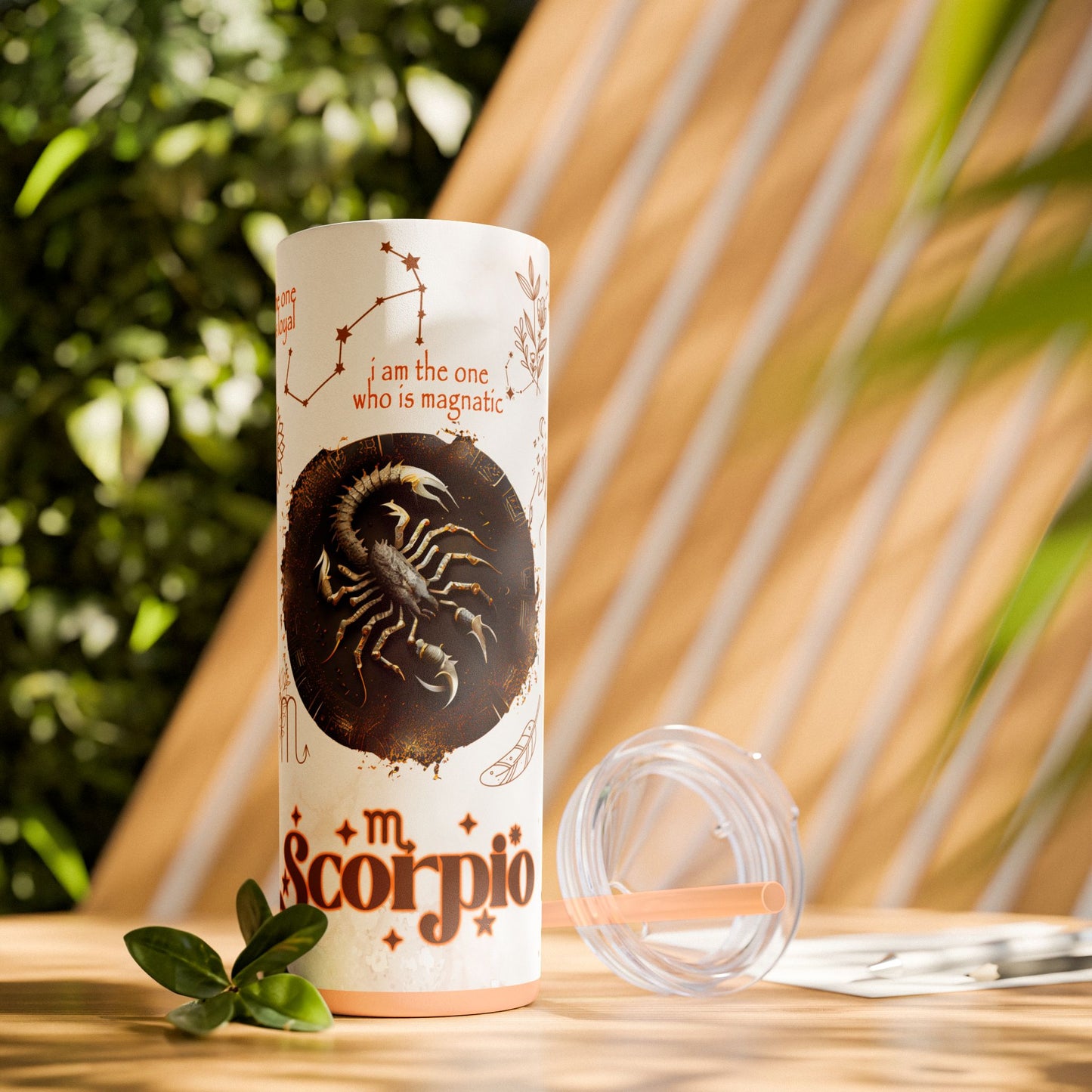 Scorpio Skinny Tumbler with Straw, 20oz