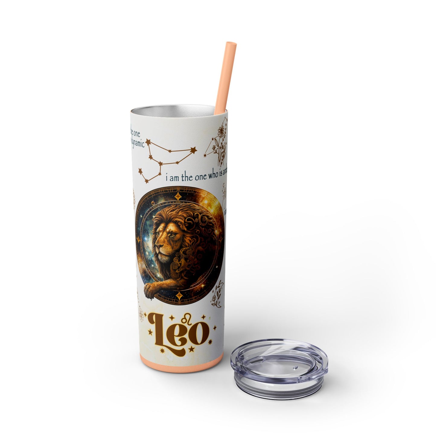 Leo Skinny Tumbler with Straw, 20oz