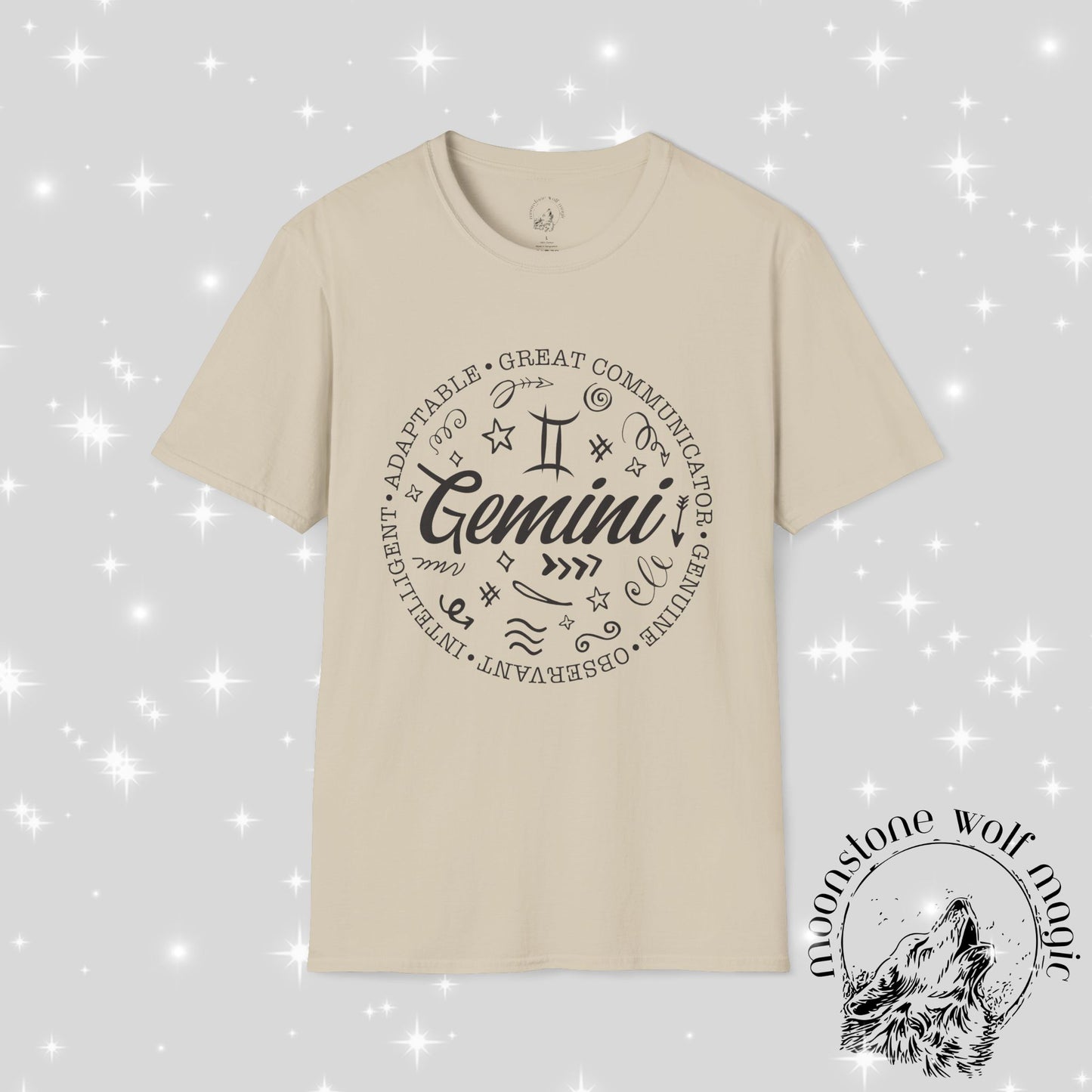 Gemini Zodiac Unisex Softstyle T-Shirt - Great Communicator Design