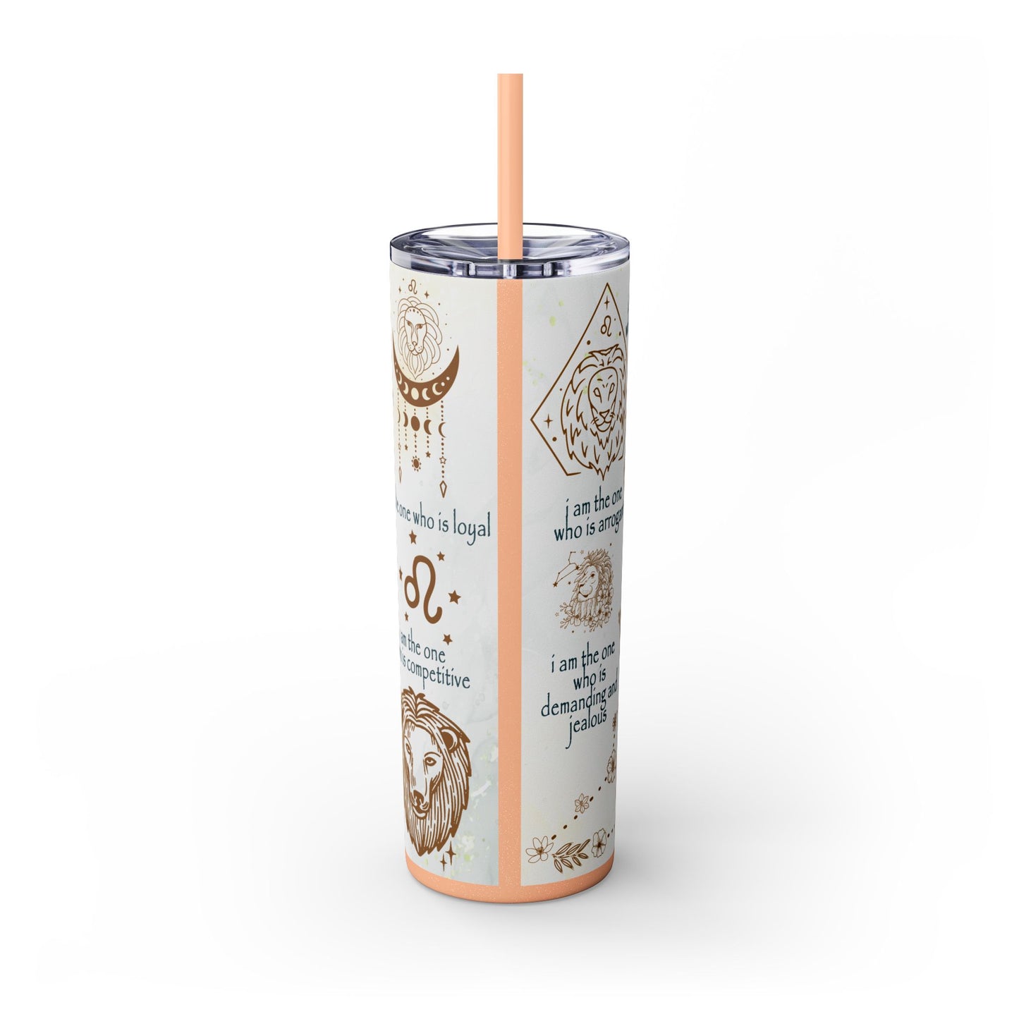 Leo Skinny Tumbler with Straw, 20oz