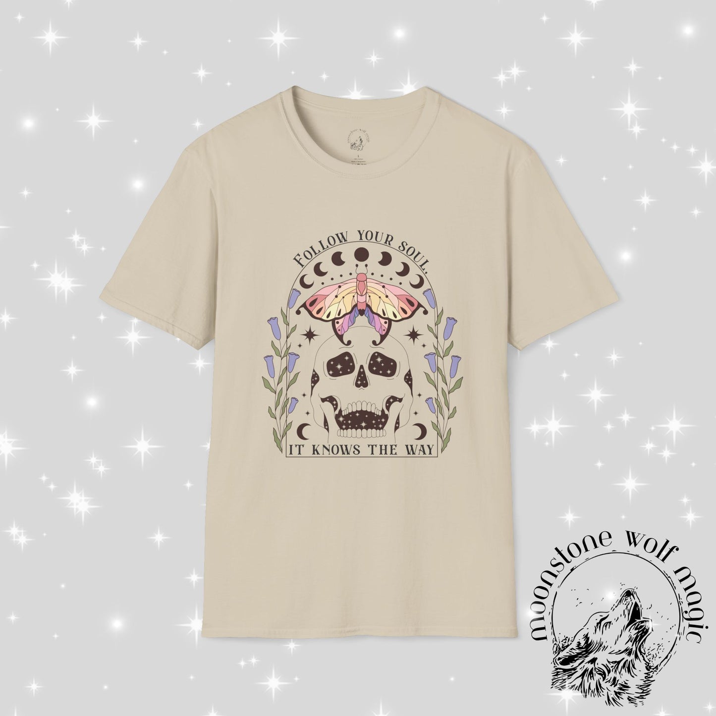 Follow Your Soul Unisex Softstyle T-Shirt - Spiritual Skull Design
