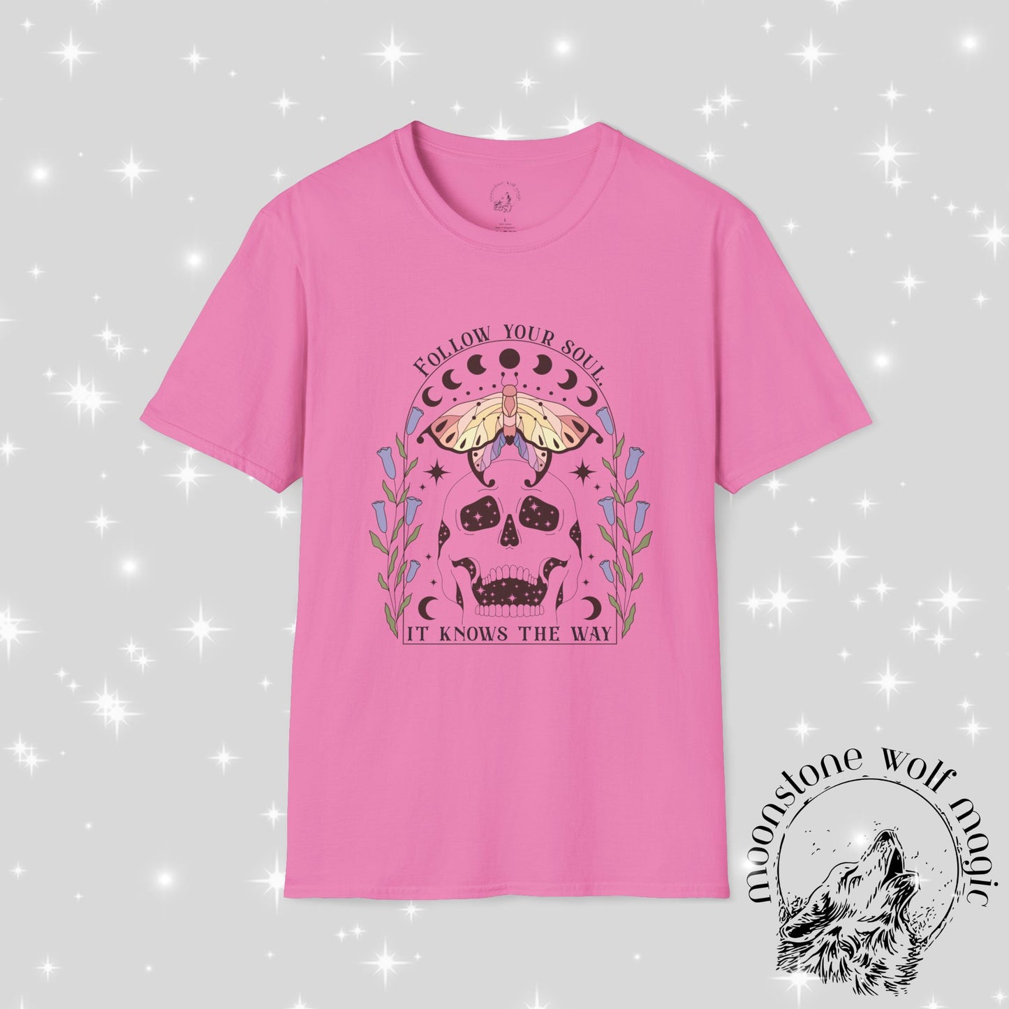 Follow Your Soul Unisex Softstyle T-Shirt - Spiritual Skull Design