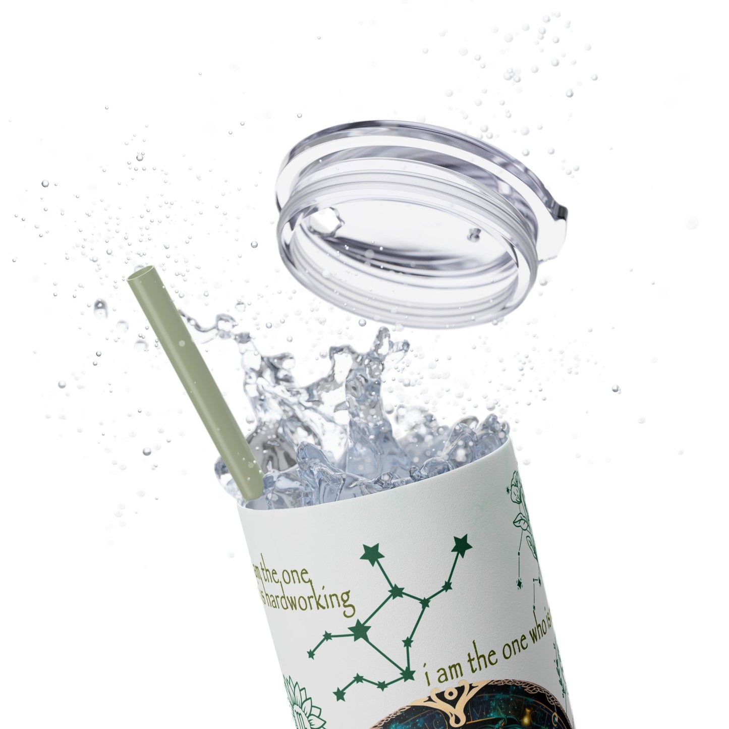 Virgo Skinny Tumbler with Straw, 20oz
