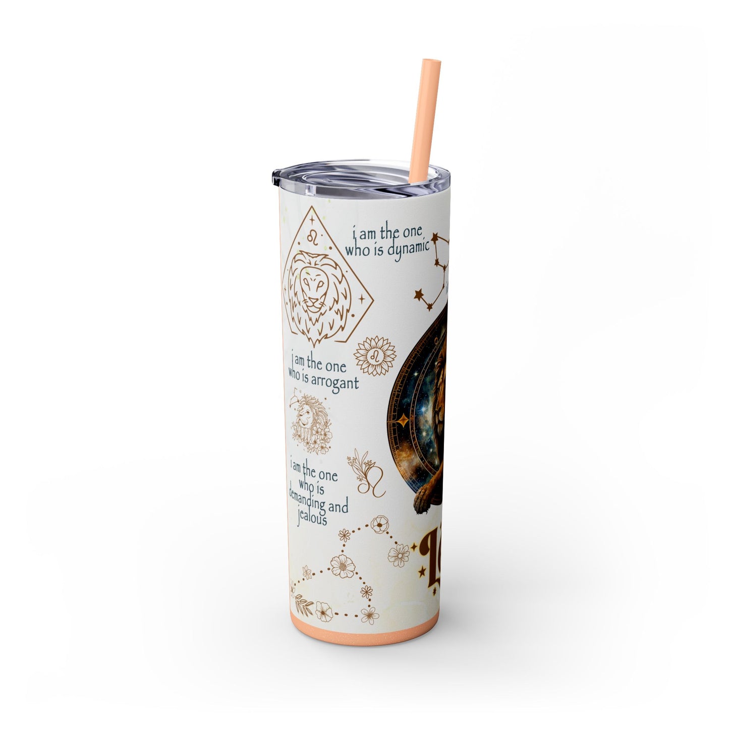 Leo Skinny Tumbler with Straw, 20oz