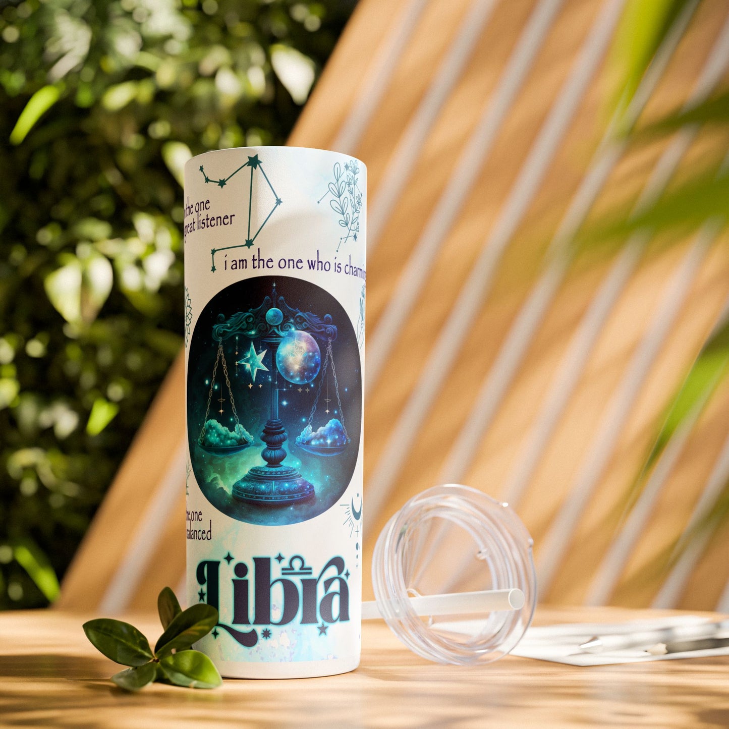 Libra Skinny Tumbler with Straw, 20oz