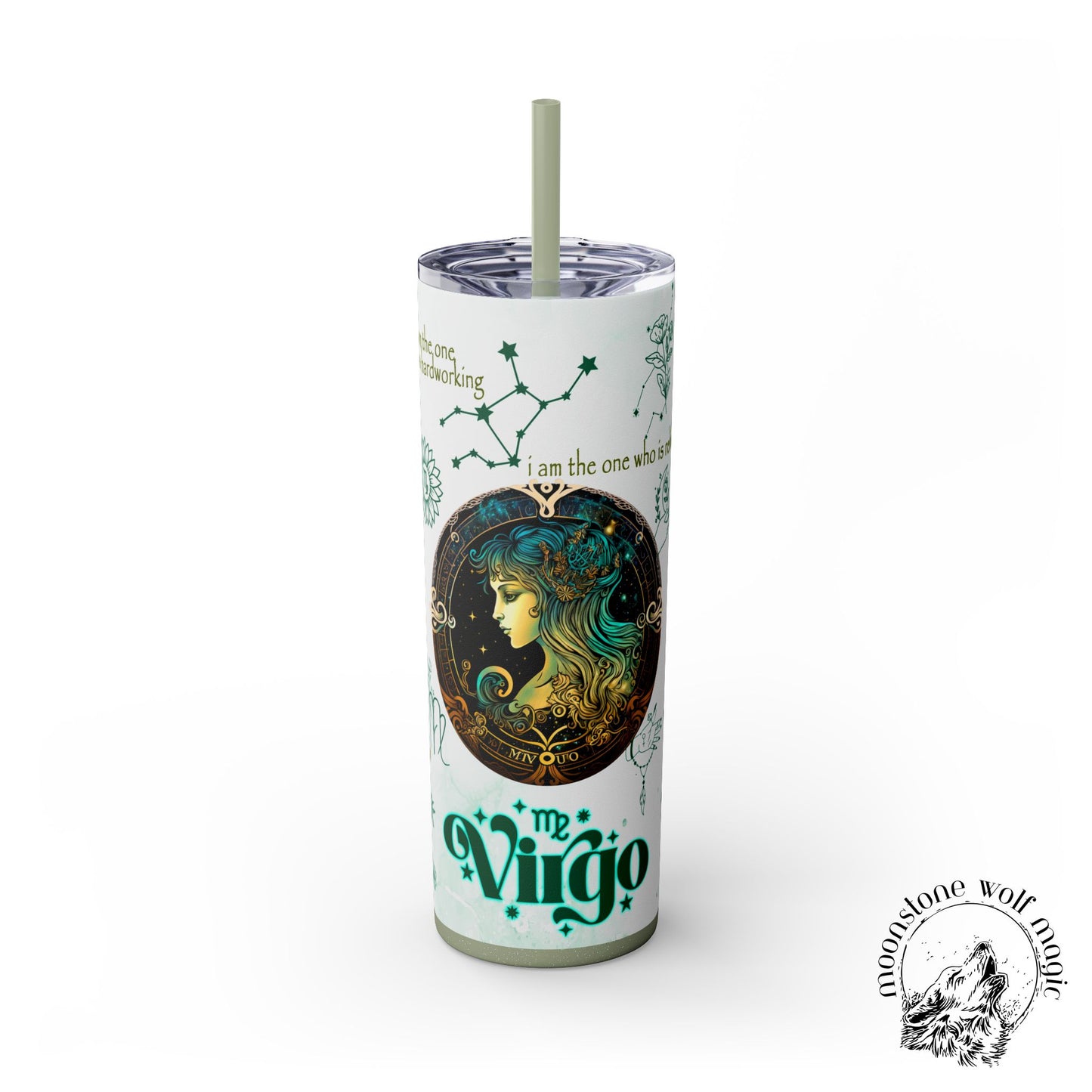 Virgo Skinny Tumbler with Straw, 20oz