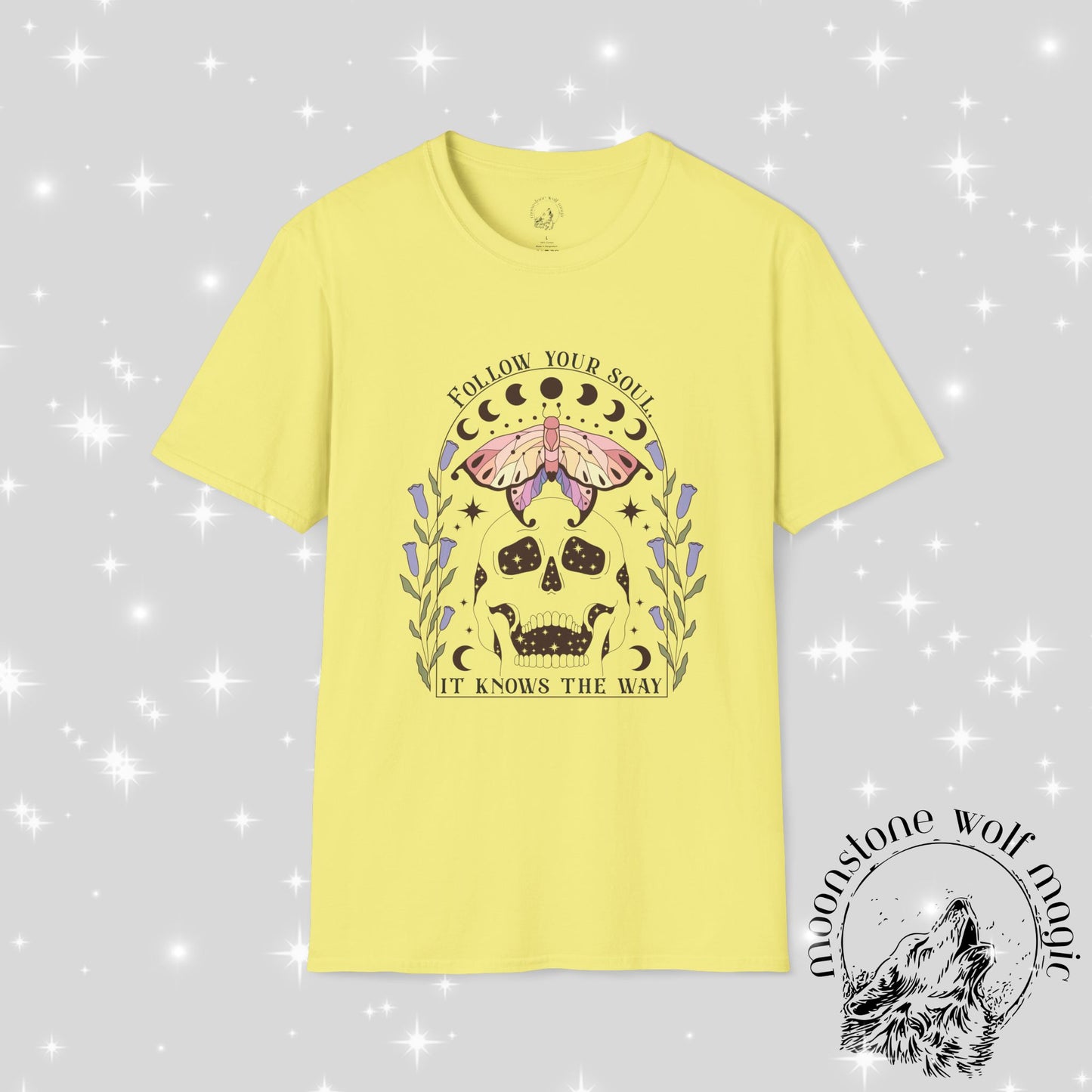 Follow Your Soul Unisex Softstyle T-Shirt - Spiritual Skull Design