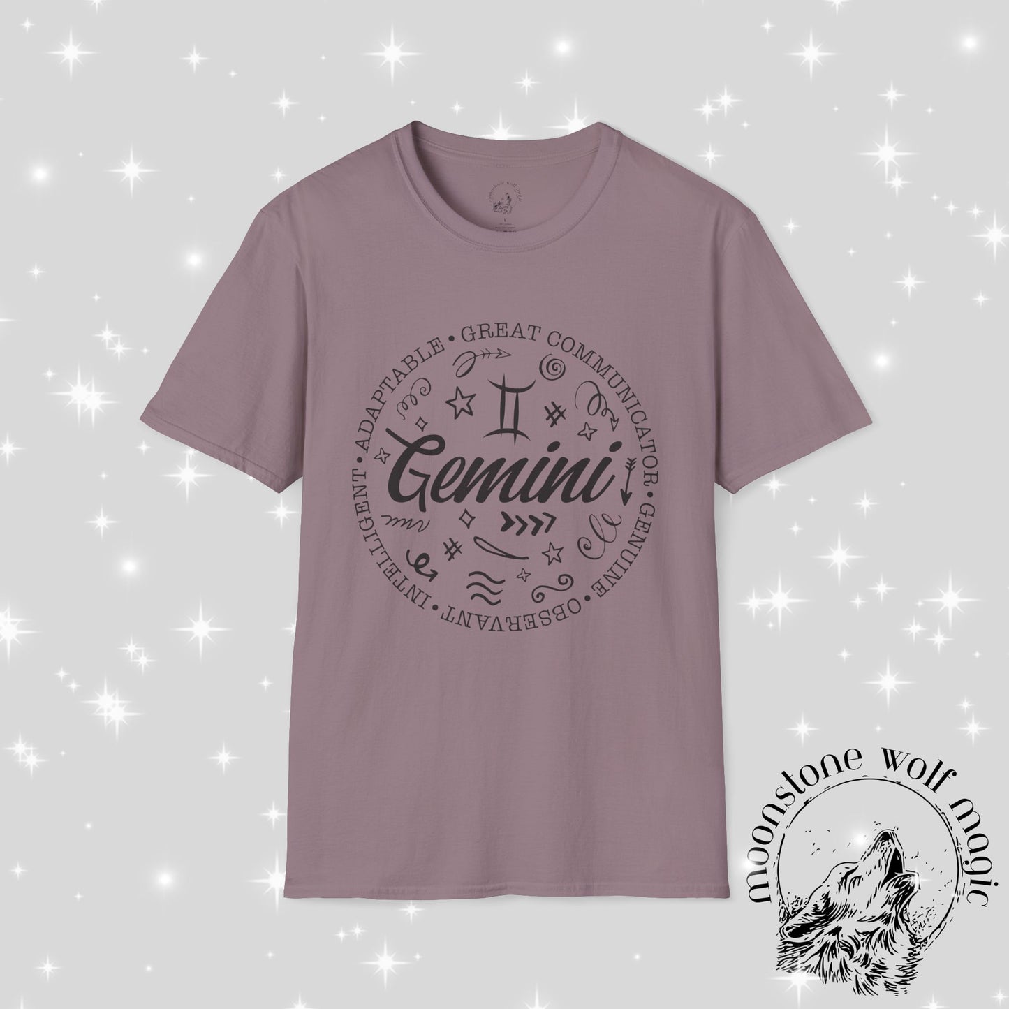 Gemini Zodiac Unisex Softstyle T-Shirt - Great Communicator Design
