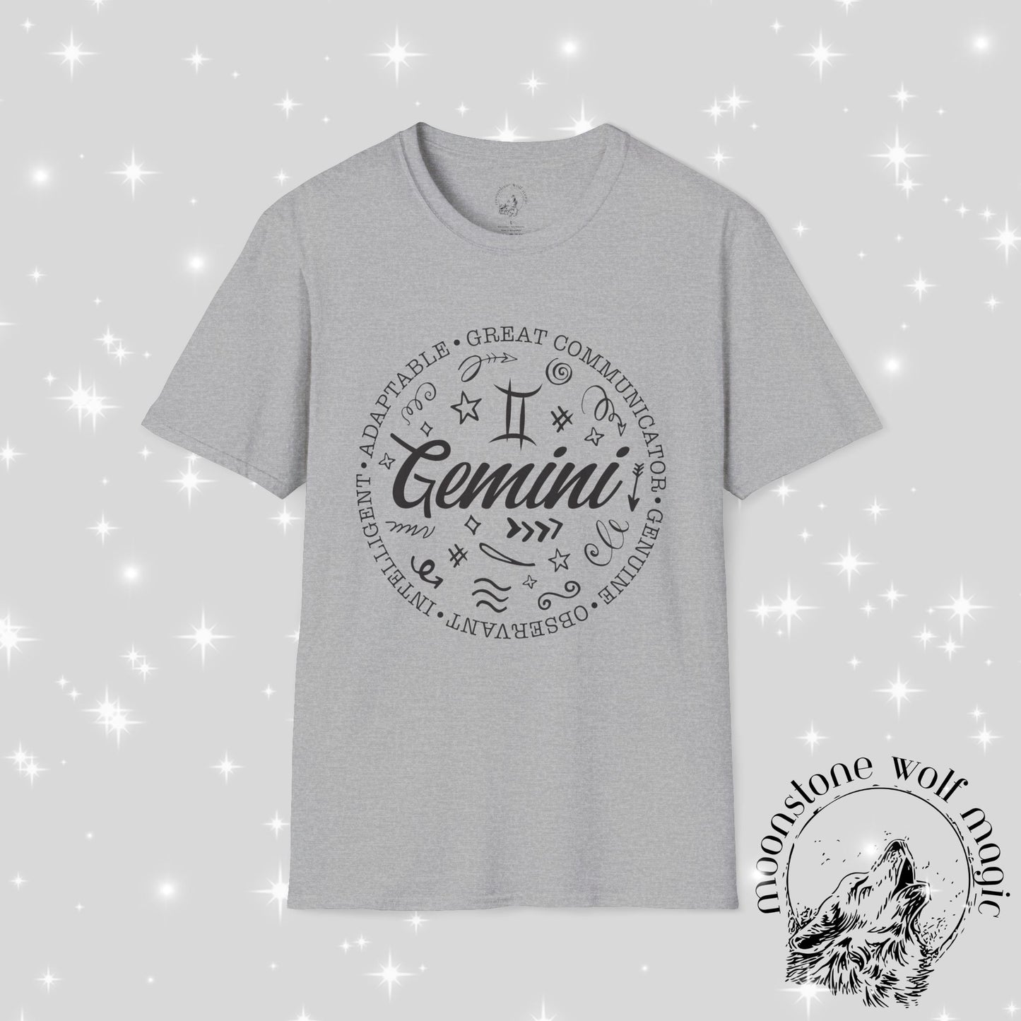Gemini Zodiac Unisex Softstyle T-Shirt - Great Communicator Design