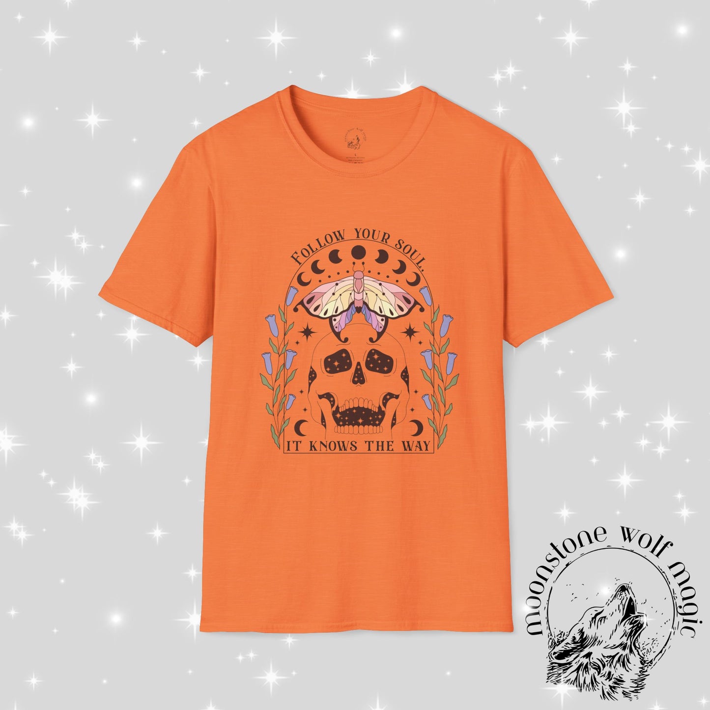 Follow Your Soul Unisex Softstyle T-Shirt - Spiritual Skull Design
