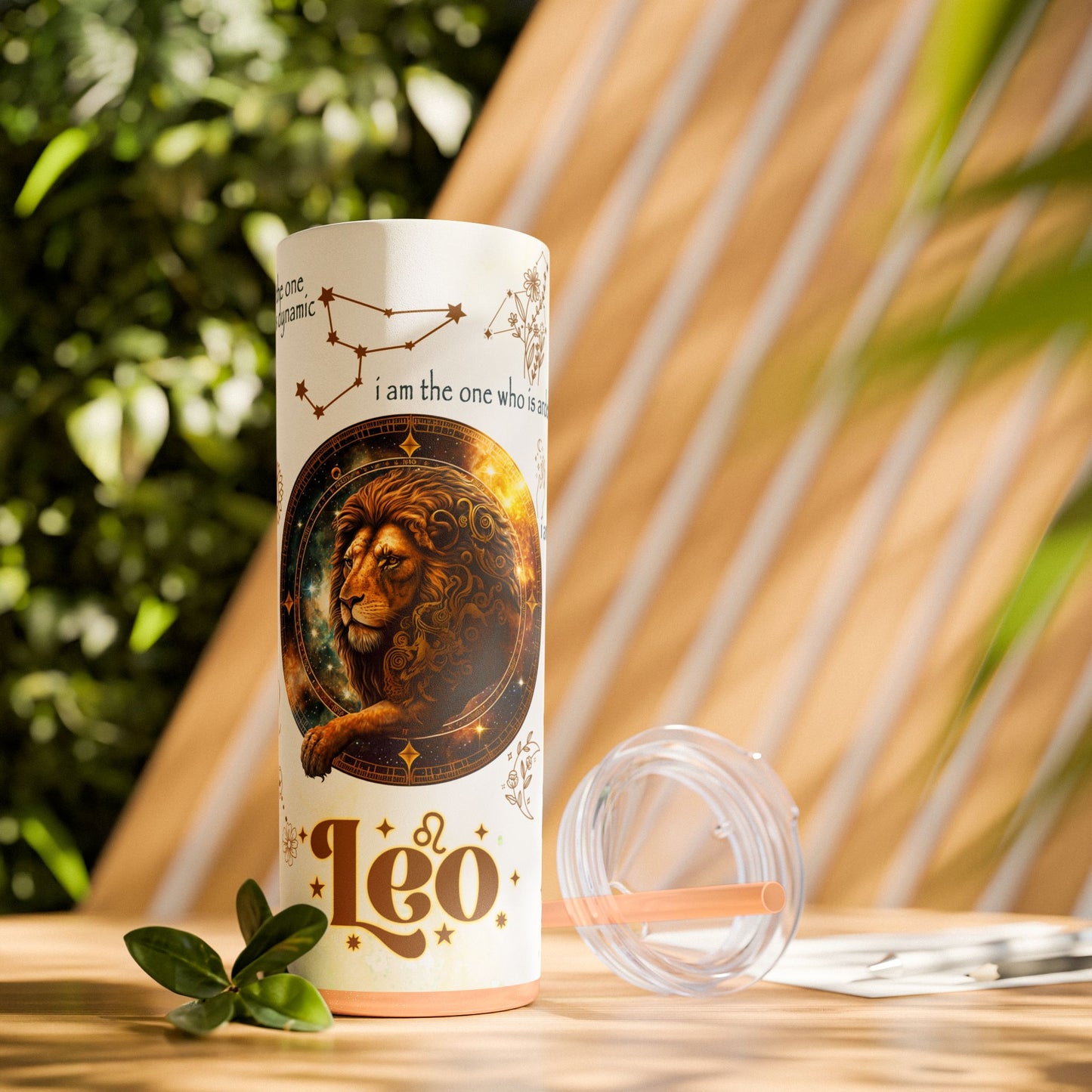 Leo Skinny Tumbler with Straw, 20oz