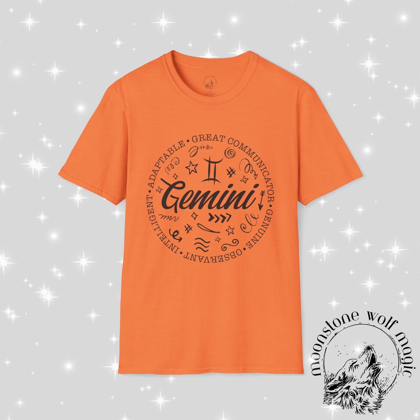 Gemini Zodiac Unisex Softstyle T-Shirt - Great Communicator Design