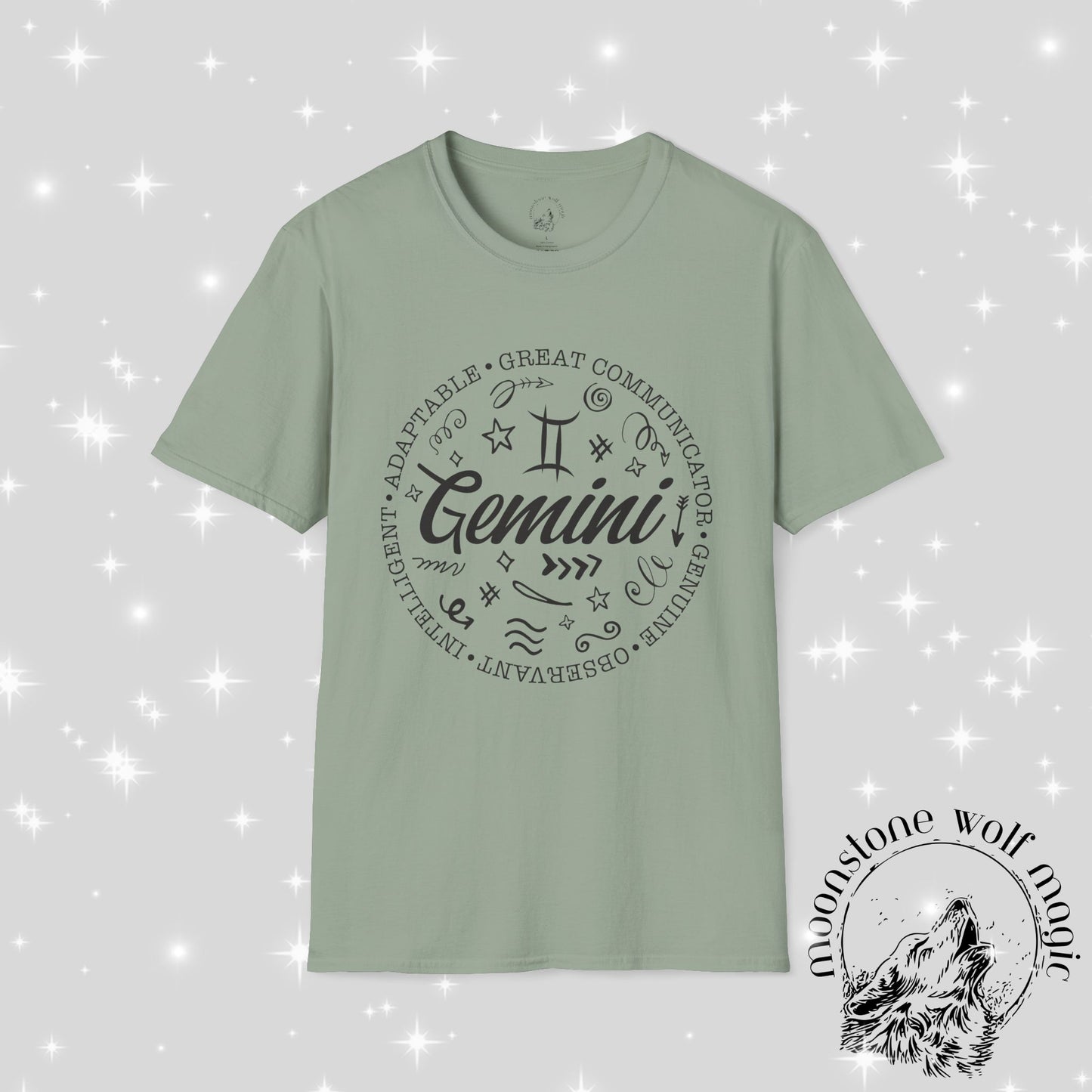 Gemini Zodiac Unisex Softstyle T-Shirt - Great Communicator Design
