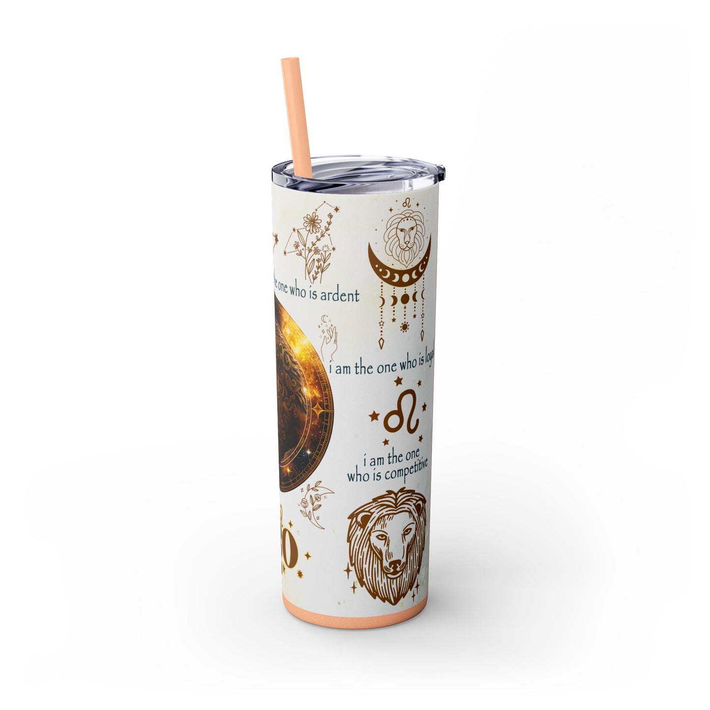 Leo Skinny Tumbler with Straw, 20oz