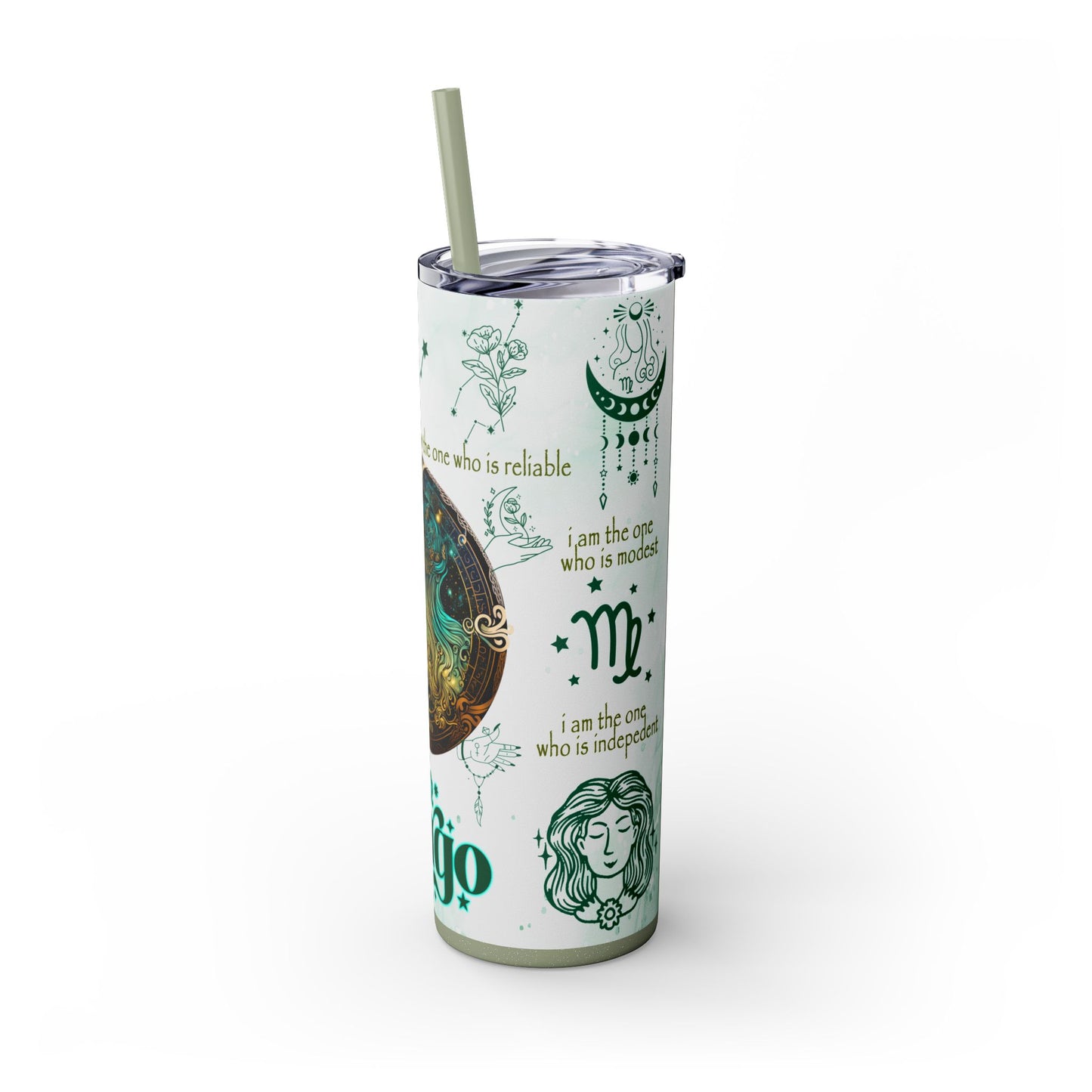 Virgo Skinny Tumbler with Straw, 20oz