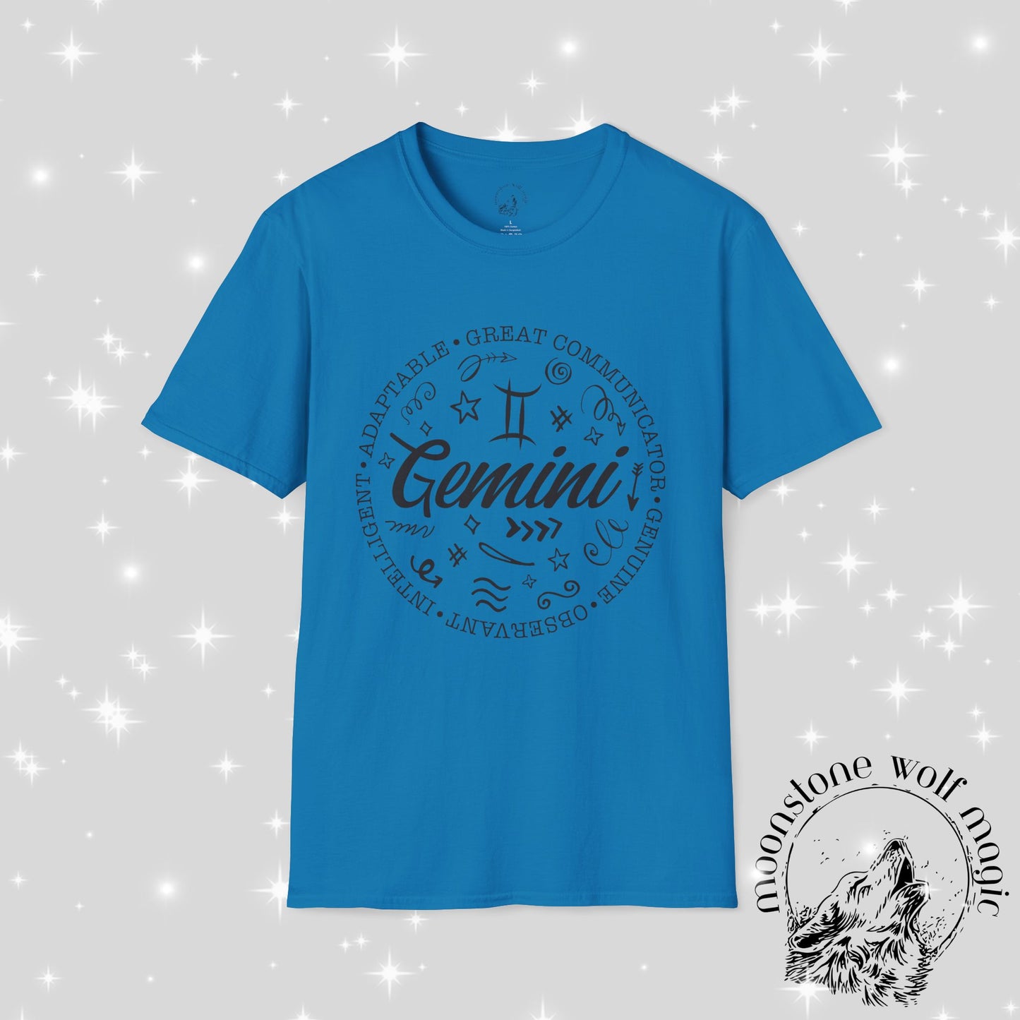 Gemini Zodiac Unisex Softstyle T-Shirt - Great Communicator Design