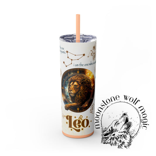Leo Skinny Tumbler with Straw, 20oz